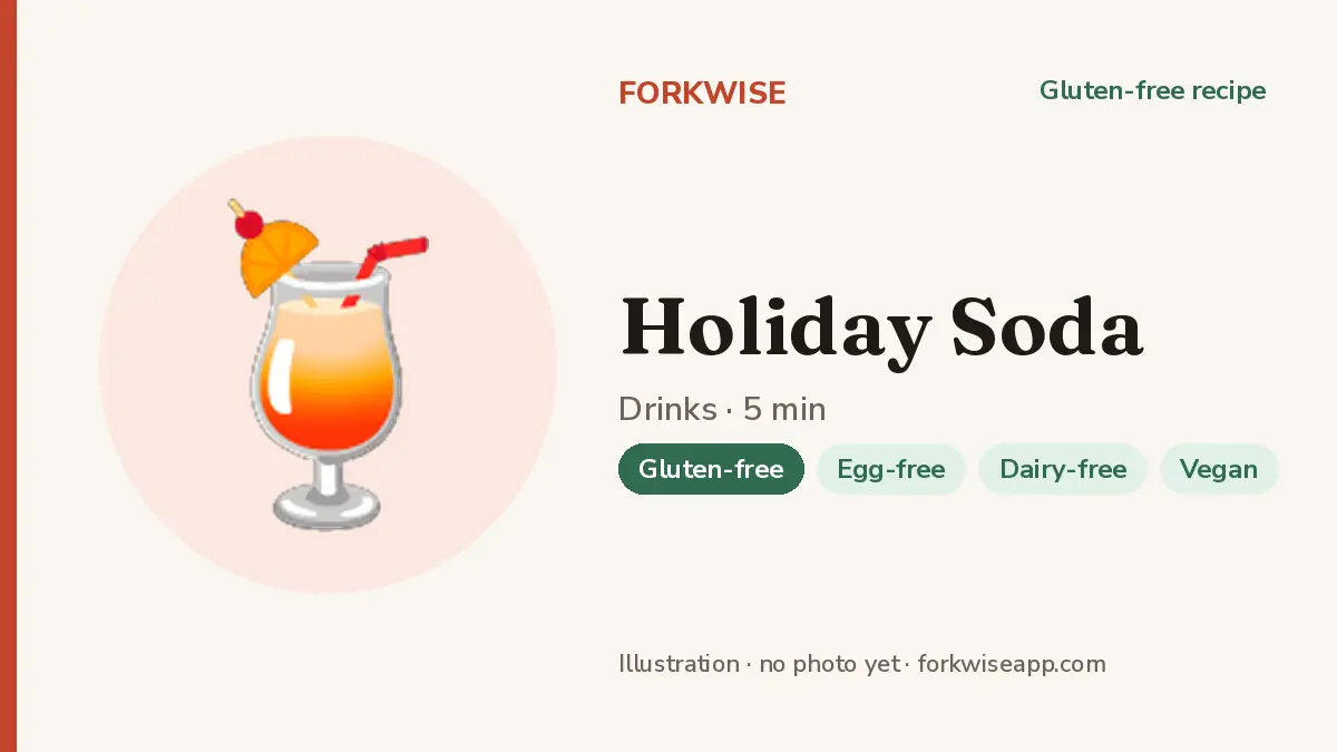 Holiday Soda – Forkwise recipe card (illustration, no photo yet)