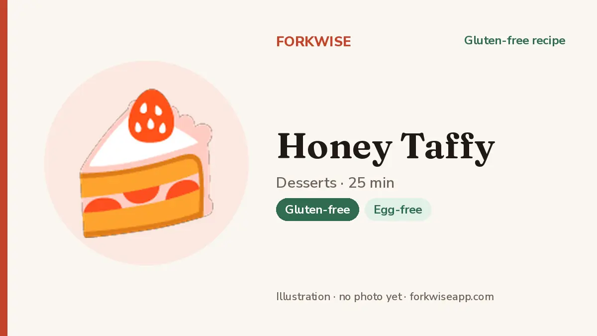 Honey Taffy – Forkwise recipe card (illustration, no photo yet)
