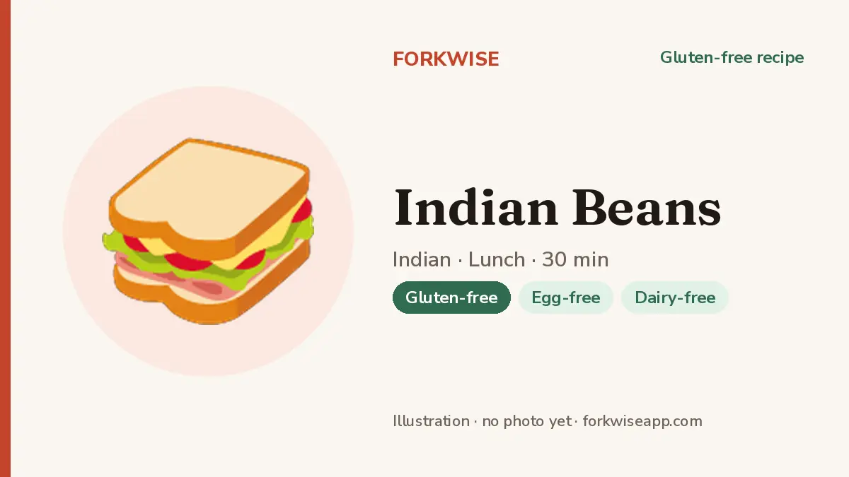 Indian Beans – Forkwise recipe card (illustration, no photo yet)