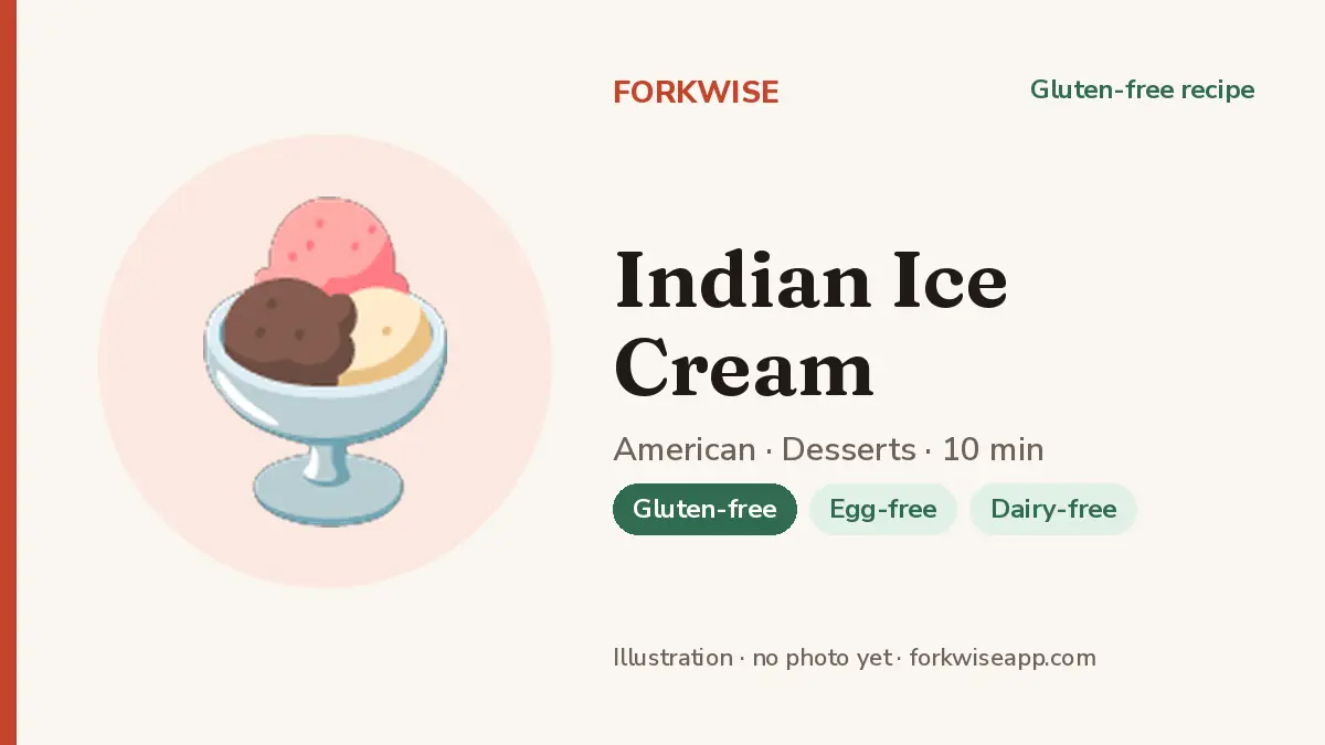 Indian Ice Cream – Forkwise recipe card (illustration, no photo yet)
