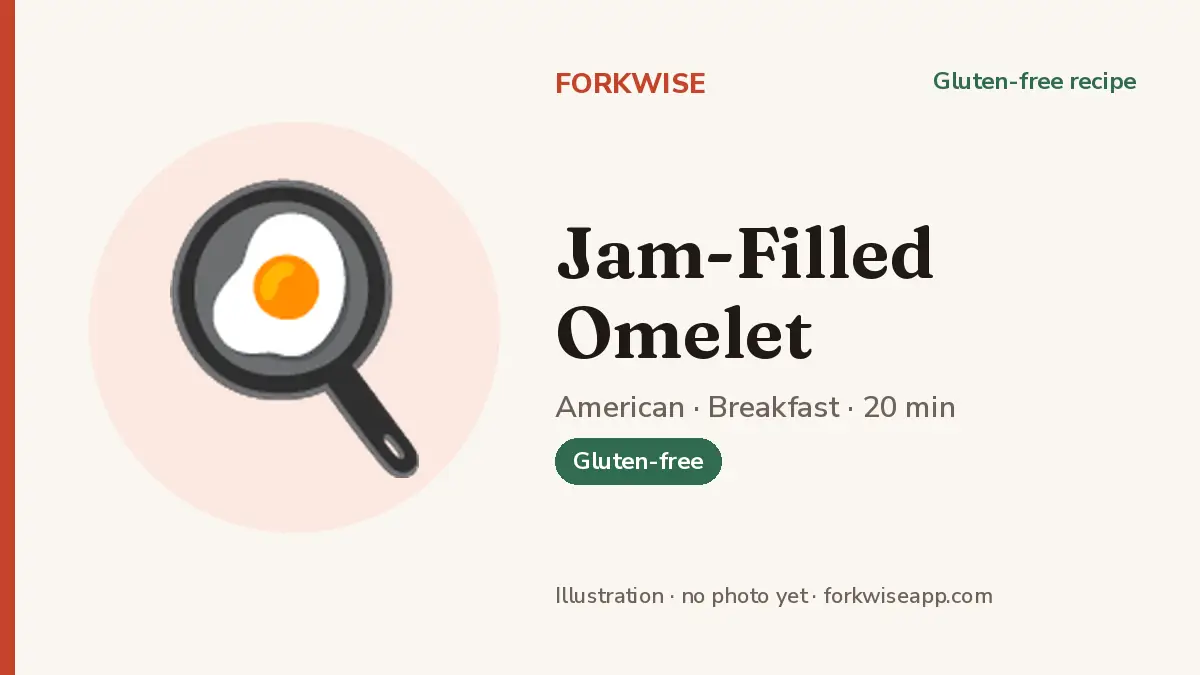 Jam-Filled Omelet – Forkwise recipe card (illustration, no photo yet)
