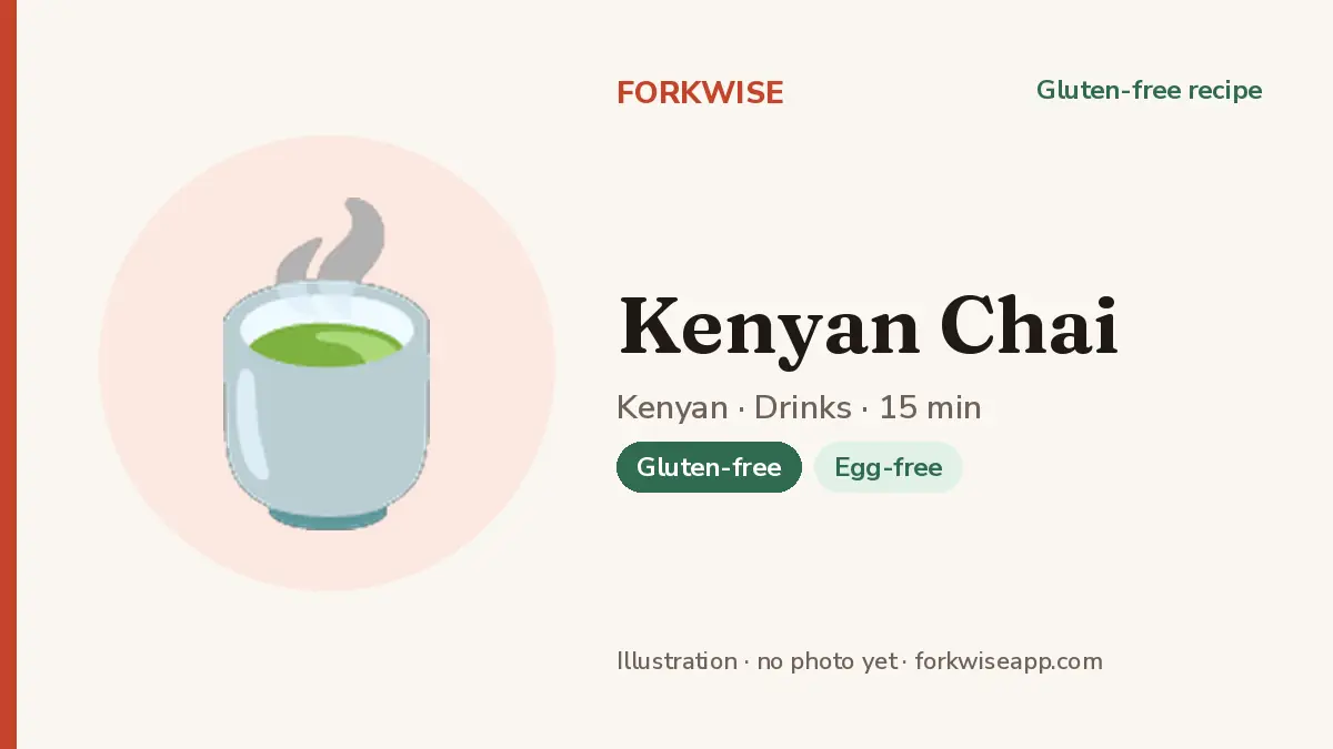 Kenyan Chai – Forkwise recipe card (illustration, no photo yet)
