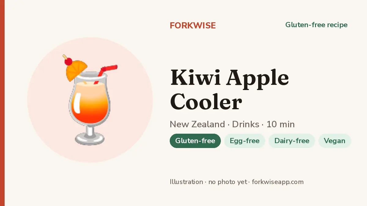 Kiwi Apple Cooler – Forkwise recipe card (illustration, no photo yet)