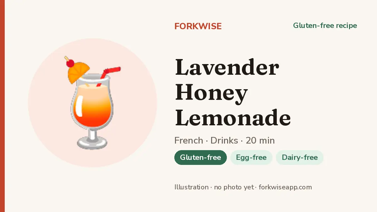 Lavender Honey Lemonade – Forkwise recipe card (illustration, no photo yet)