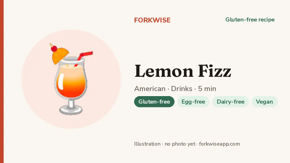 Lemon Fizz – Forkwise recipe card (illustration, no photo yet)