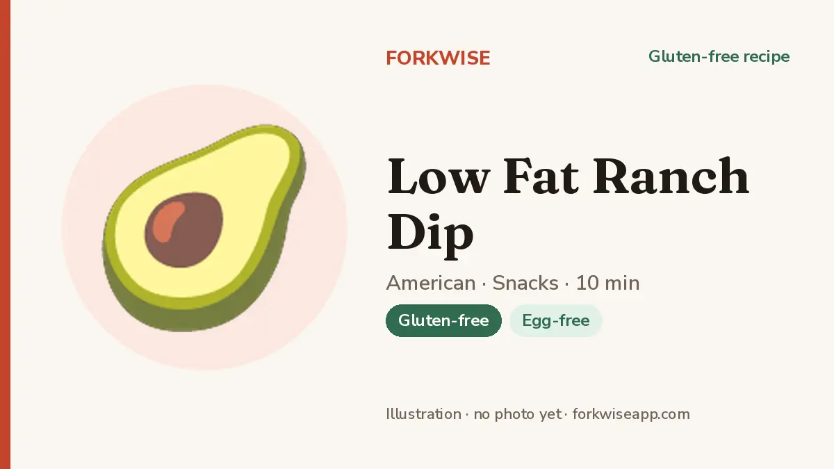 Low Fat Ranch Dip – Forkwise recipe card (illustration, no photo yet)