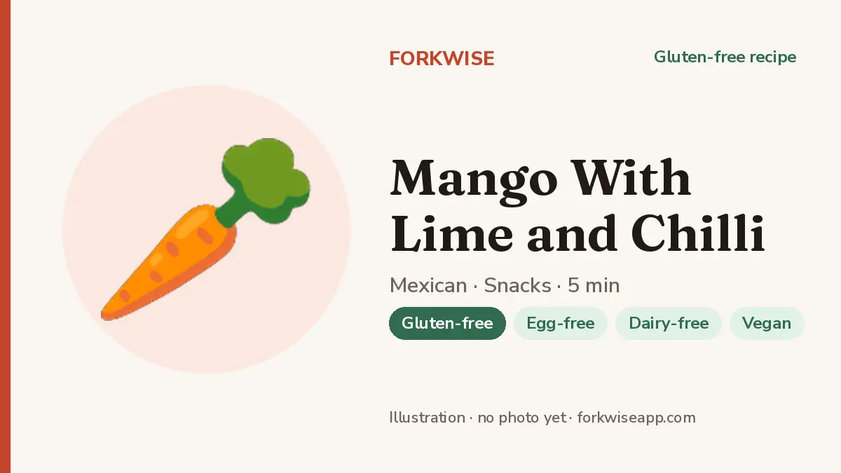 Mango With Lime and Chilli – Forkwise recipe card (illustration, no photo yet)