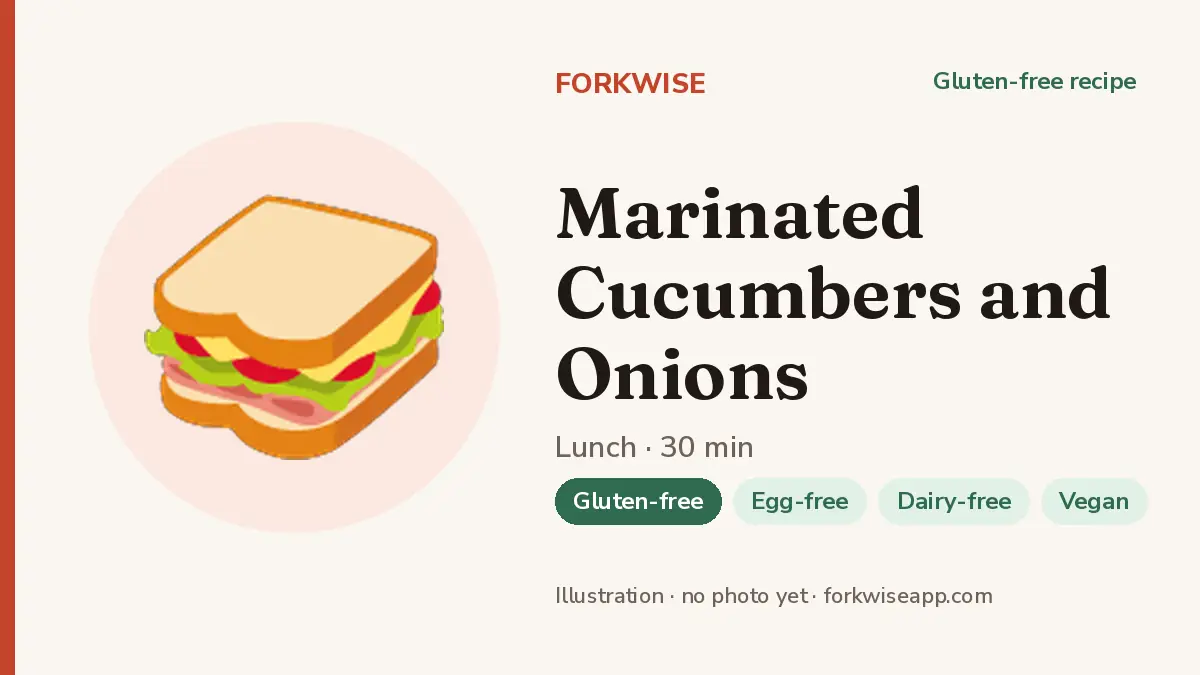 Marinated Cucumbers and Onions – Forkwise recipe card (illustration, no photo yet)