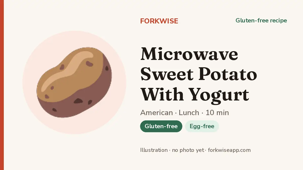 Microwave Sweet Potato With Yogurt – Forkwise recipe card (illustration, no photo yet)