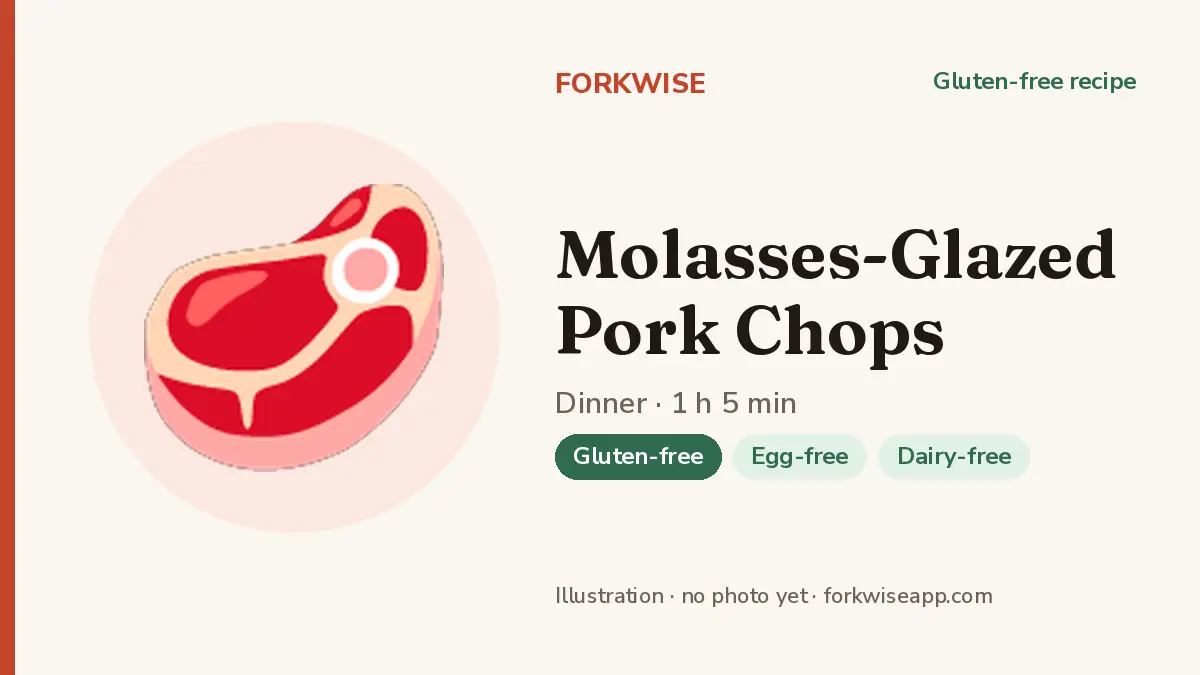 Molasses-Glazed Pork Chops – Forkwise recipe card (illustration, no photo yet)