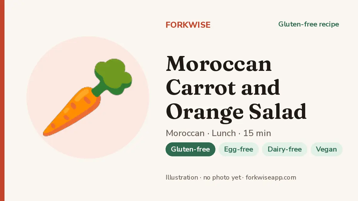 Moroccan Carrot and Orange Salad – Forkwise recipe card (illustration, no photo yet)