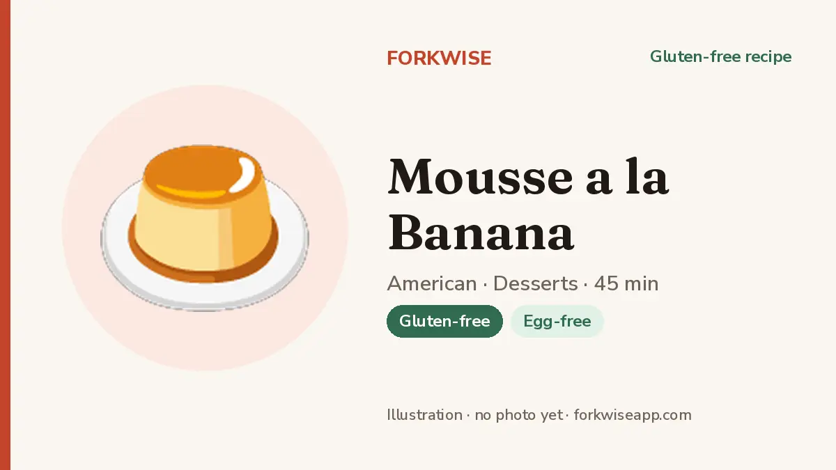 Mousse a la Banana – Forkwise recipe card (illustration, no photo yet)