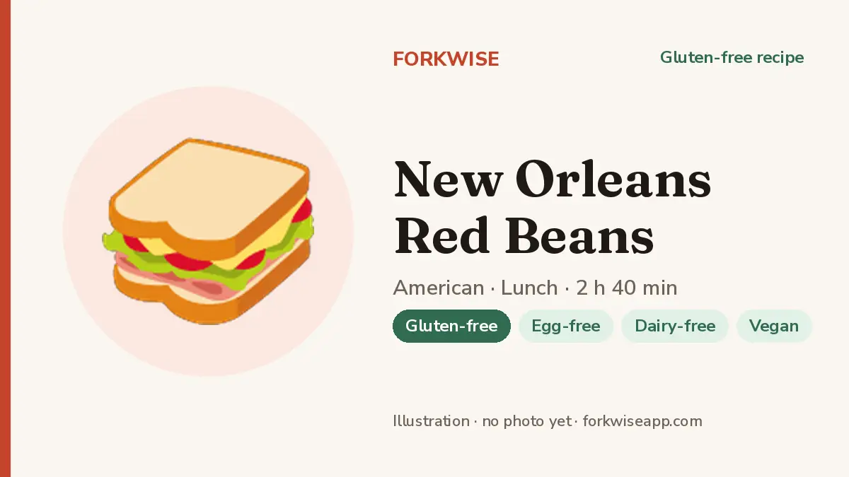New Orleans Red Beans – Forkwise recipe card (illustration, no photo yet)