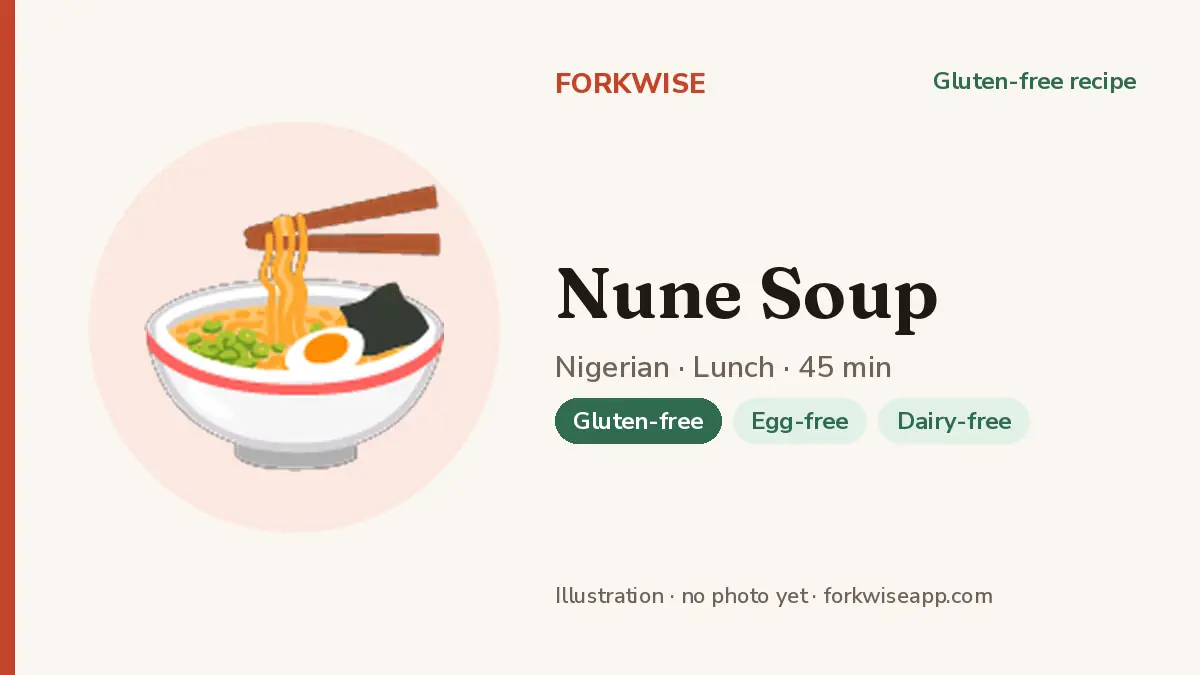 Nune Soup – Forkwise recipe card (illustration, no photo yet)