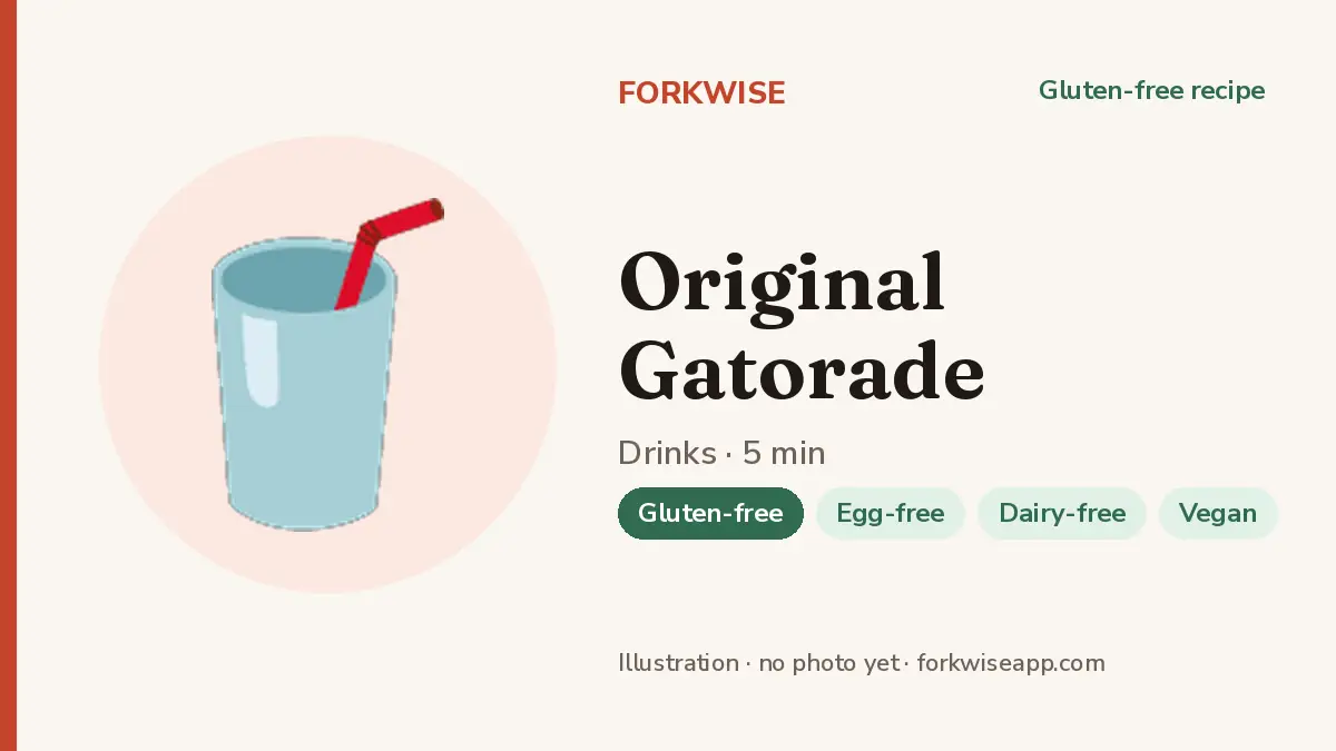 Original Gatorade – Forkwise recipe card (illustration, no photo yet)