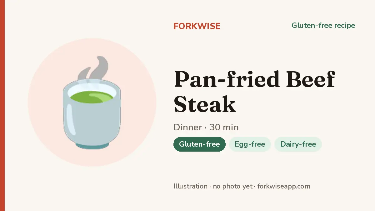Pan-fried Beef Steak – Forkwise recipe card (illustration, no photo yet)