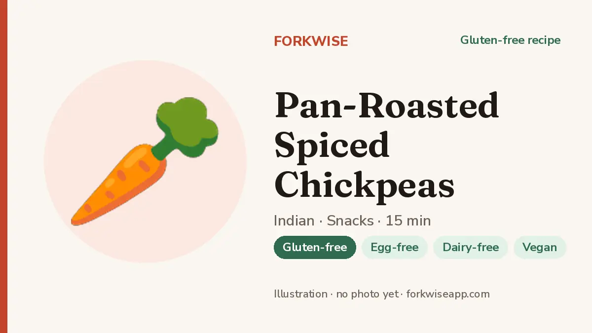 Pan-Roasted Spiced Chickpeas – Forkwise recipe card (illustration, no photo yet)