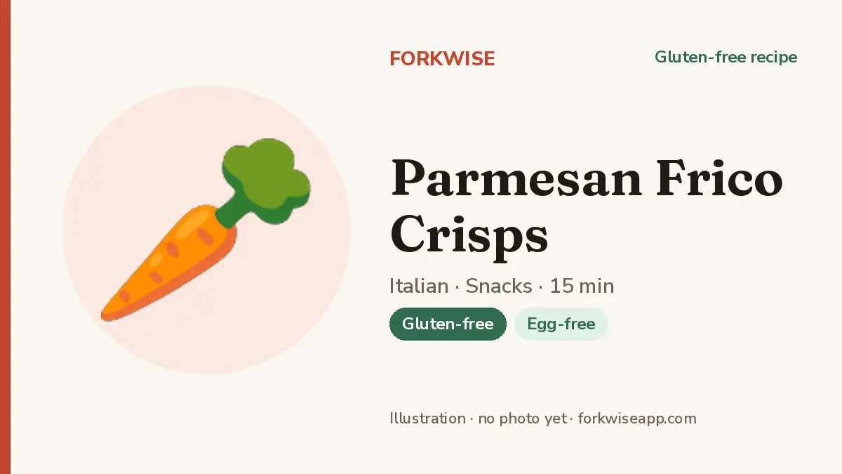 Parmesan Frico Crisps – Forkwise recipe card (illustration, no photo yet)