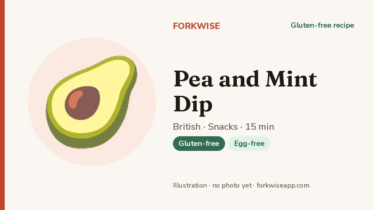 Pea and Mint Dip – Forkwise recipe card (illustration, no photo yet)