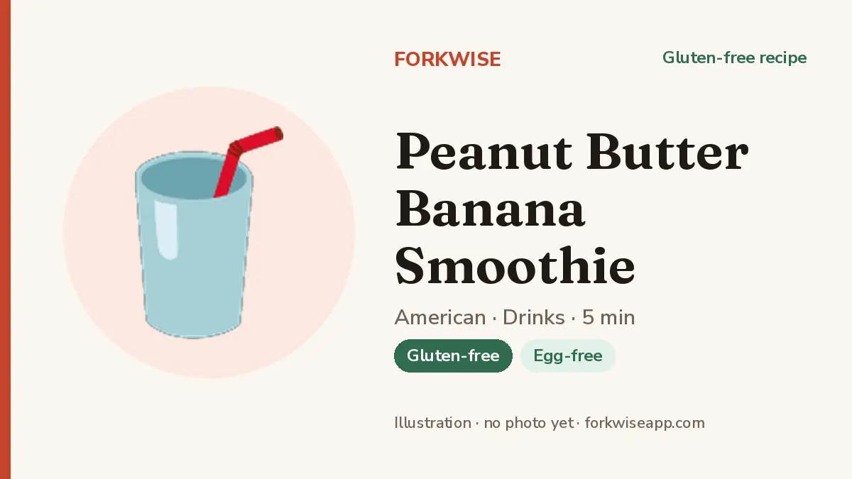Peanut Butter Banana Smoothie – Forkwise recipe card (illustration, no photo yet)