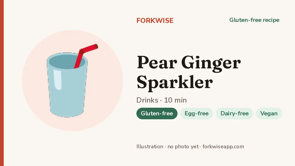 Pear Ginger Sparkler – Forkwise recipe card (illustration, no photo yet)