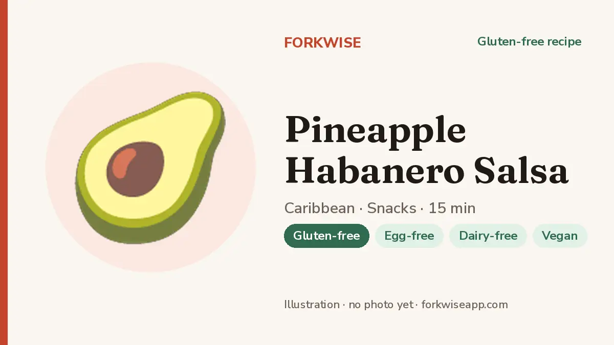 Pineapple Habanero Salsa – Forkwise recipe card (illustration, no photo yet)