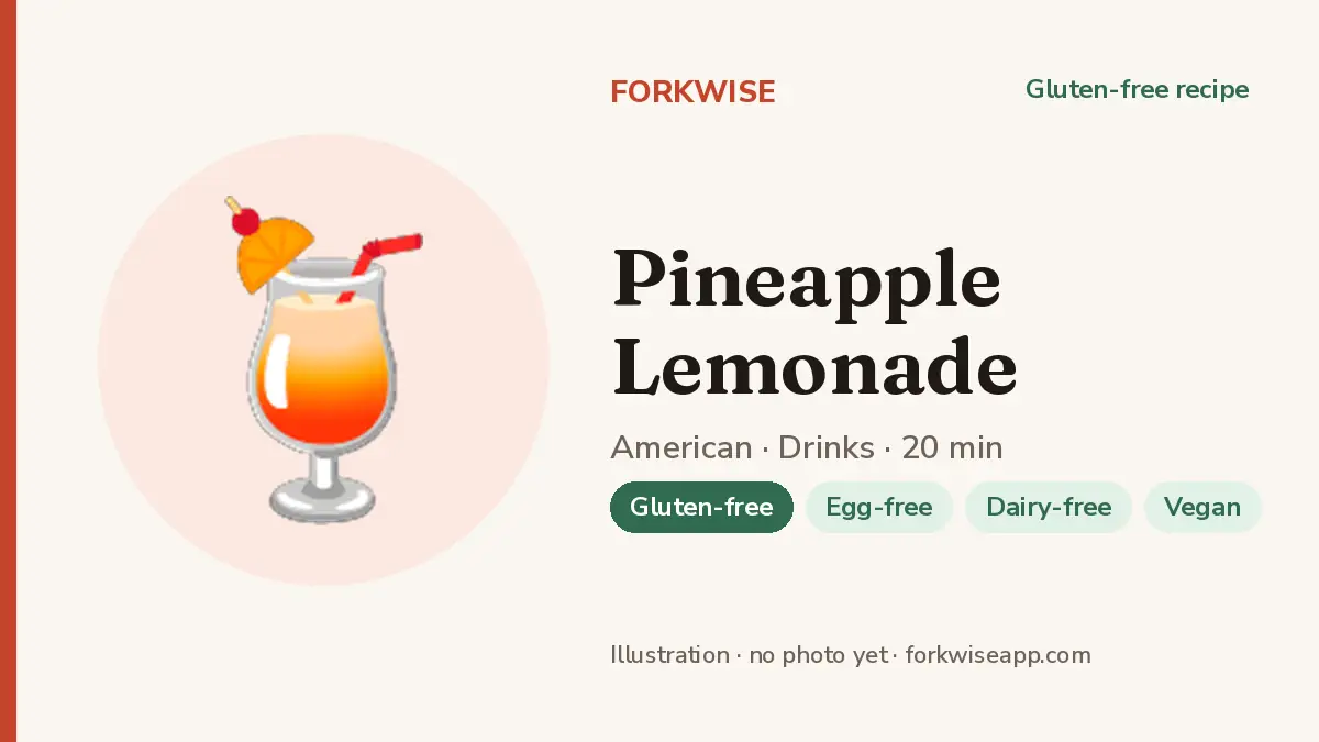 Pineapple Lemonade – Forkwise recipe card (illustration, no photo yet)