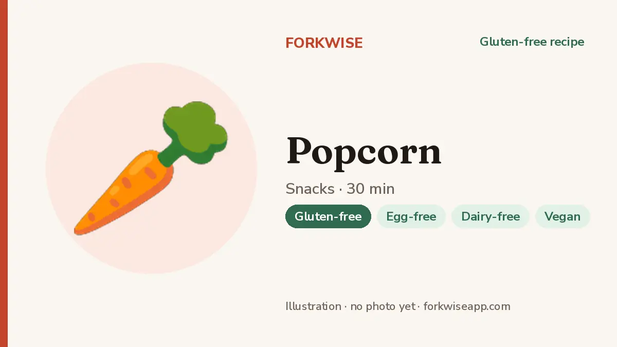 Popcorn – Forkwise recipe card (illustration, no photo yet)