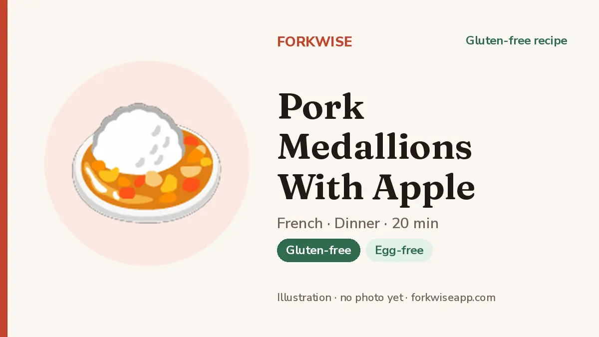 Pork Medallions With Apple – Forkwise recipe card (illustration, no photo yet)