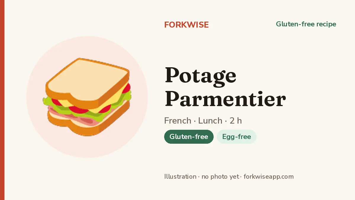 Potage Parmentier – Forkwise recipe card (illustration, no photo yet)