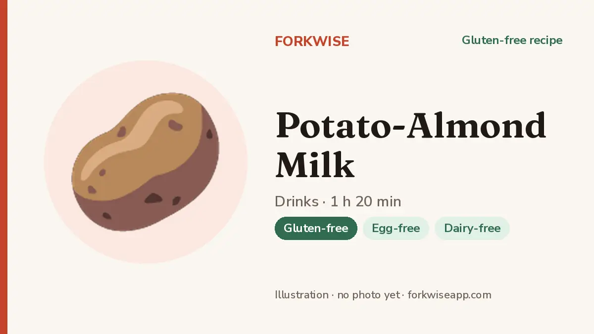 Potato-Almond Milk – Forkwise recipe card (illustration, no photo yet)