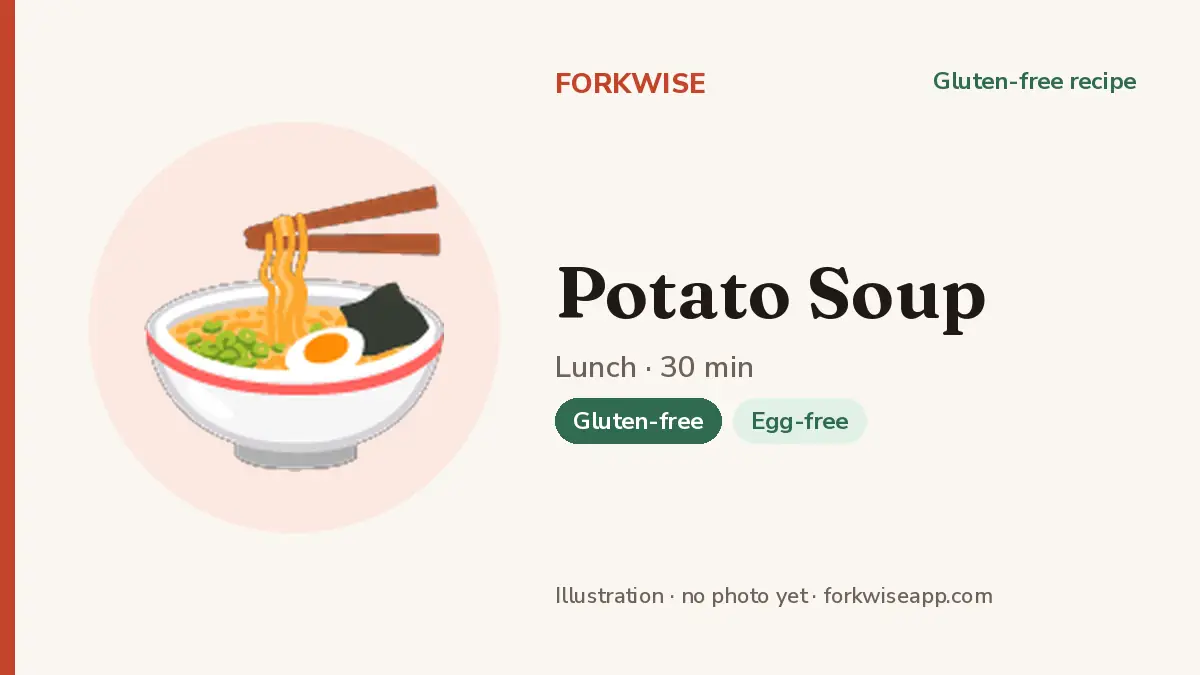 Potato Soup – Forkwise recipe card (illustration, no photo yet)