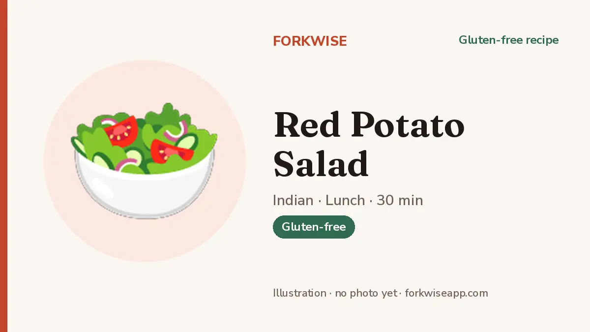 Red Potato Salad – Forkwise recipe card (illustration, no photo yet)