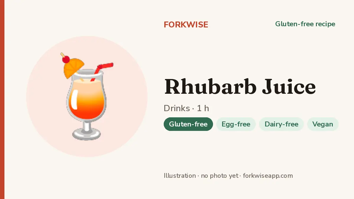 Rhubarb Juice – Forkwise recipe card (illustration, no photo yet)