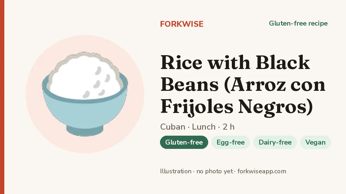 Rice with Black Beans (Arroz con Frijoles Negros) – Forkwise recipe card (illustration, no photo yet)