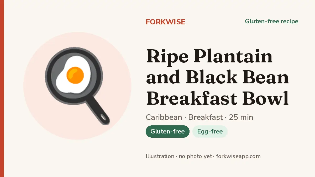 Ripe Plantain and Black Bean Breakfast Bowl – Forkwise recipe card (illustration, no photo yet)