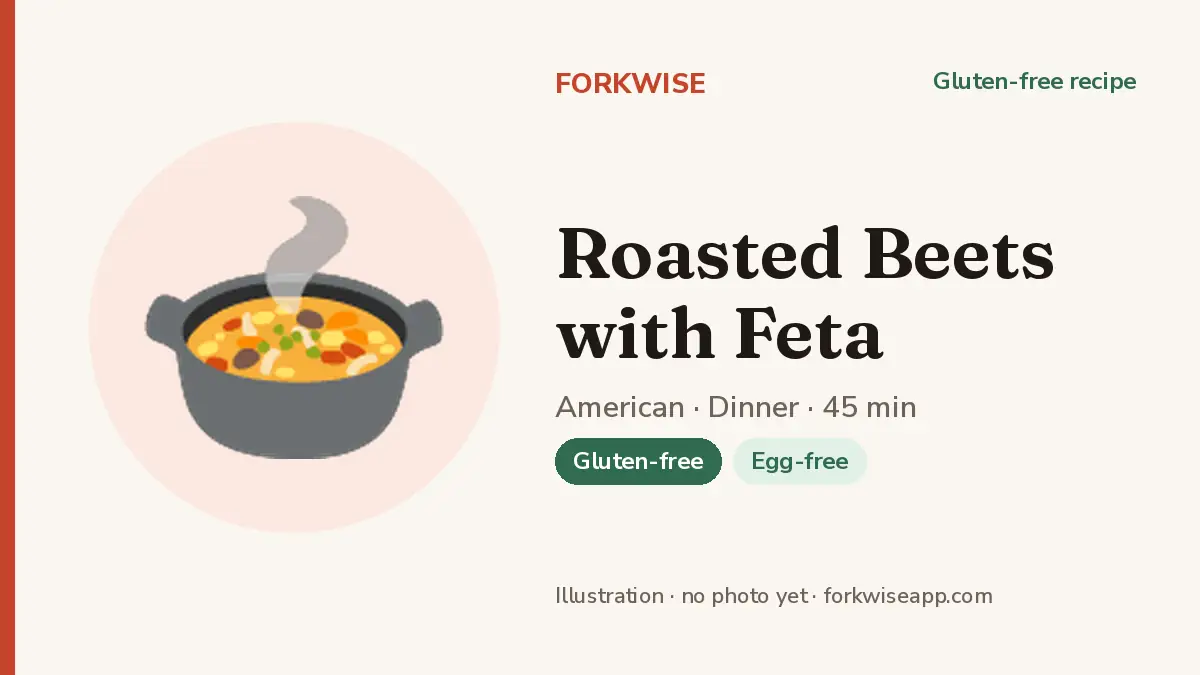 Roasted Beets with Feta – Forkwise recipe card (illustration, no photo yet)