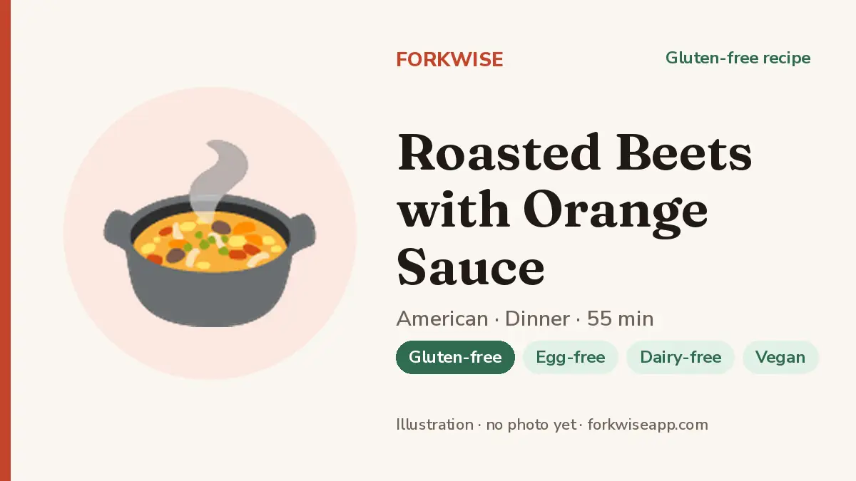 Roasted Beets with Orange Sauce – Forkwise recipe card (illustration, no photo yet)