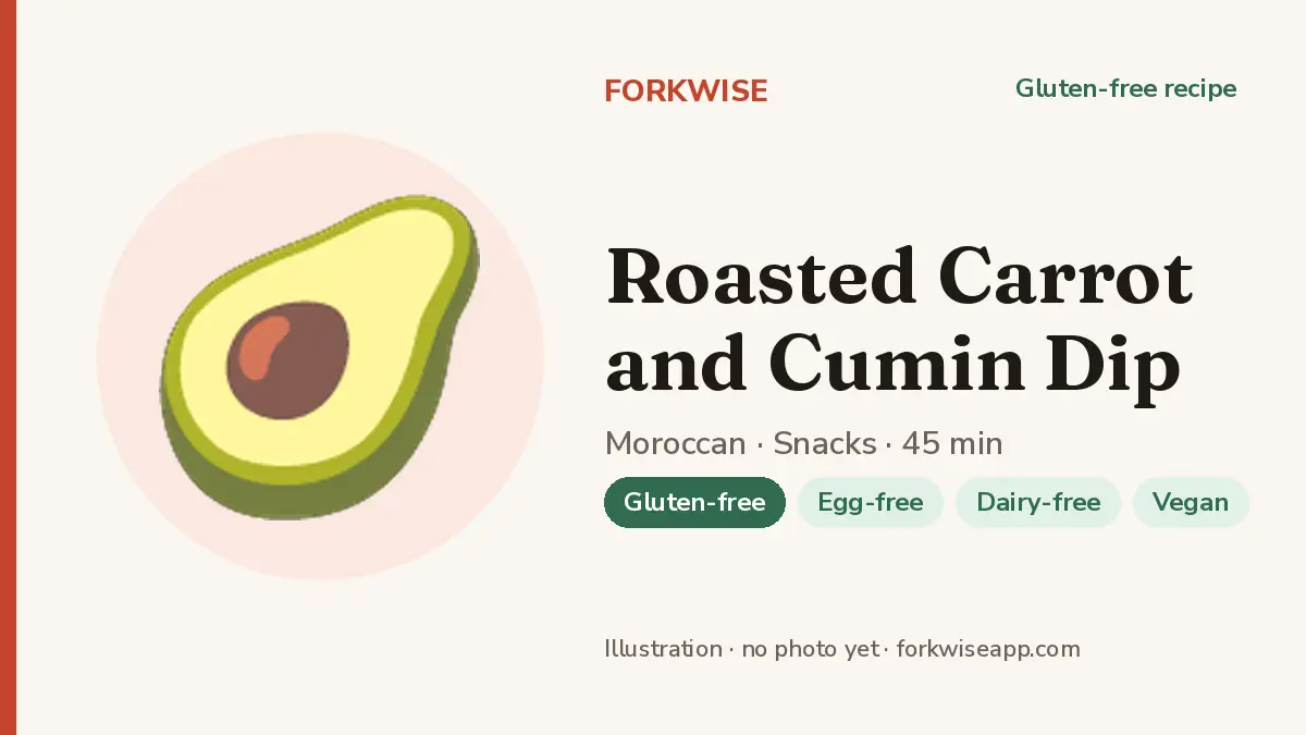 Roasted Carrot and Cumin Dip – Forkwise recipe card (illustration, no photo yet)