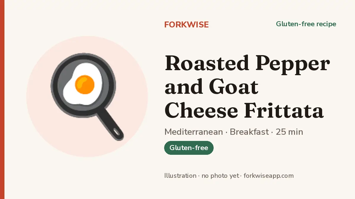 Roasted Pepper and Goat Cheese Frittata – Forkwise recipe card (illustration, no photo yet)