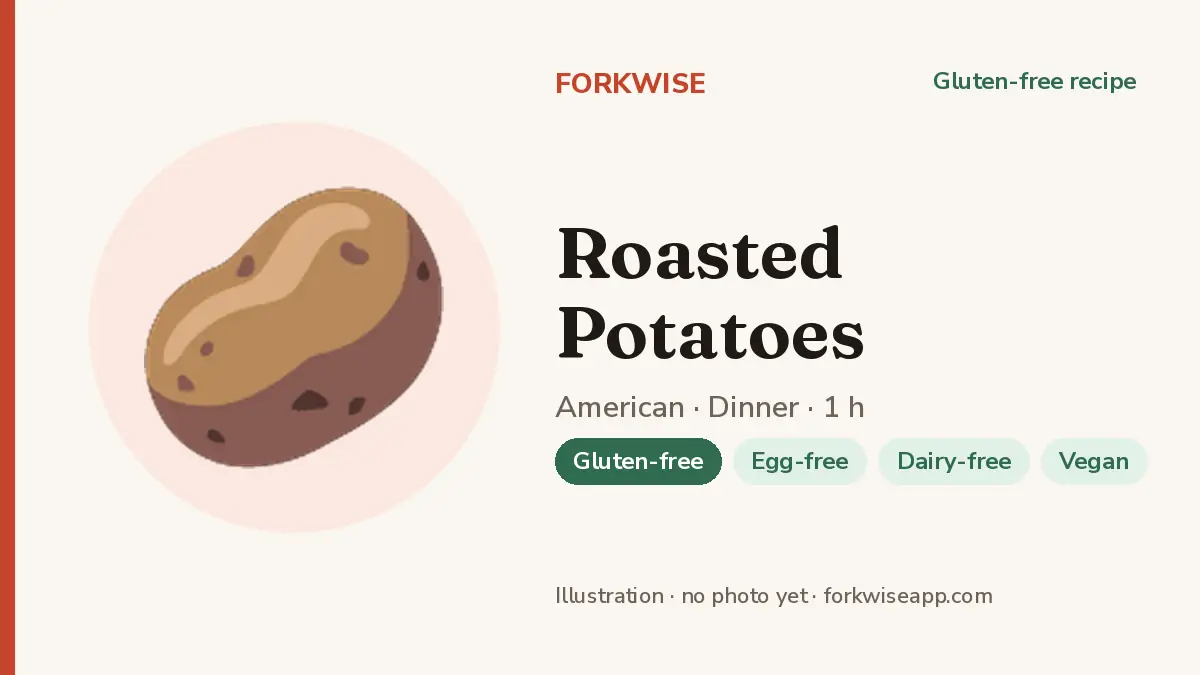Roasted Potatoes – Forkwise recipe card (illustration, no photo yet)