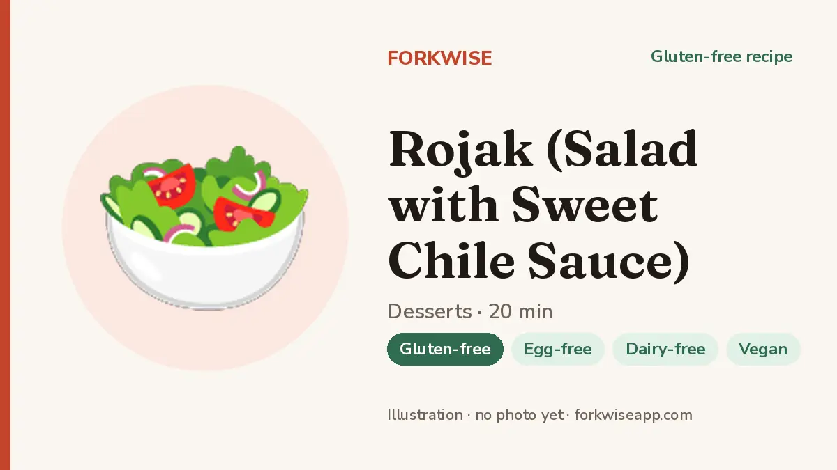 Rojak (Salad with Sweet Chile Sauce) – Forkwise recipe card (illustration, no photo yet)