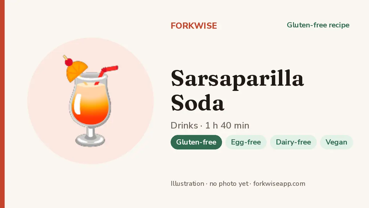 Sarsaparilla Soda – Forkwise recipe card (illustration, no photo yet)