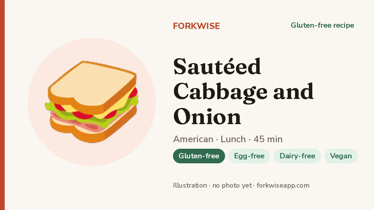 Sautéed Cabbage and Onion – Forkwise recipe card (illustration, no photo yet)