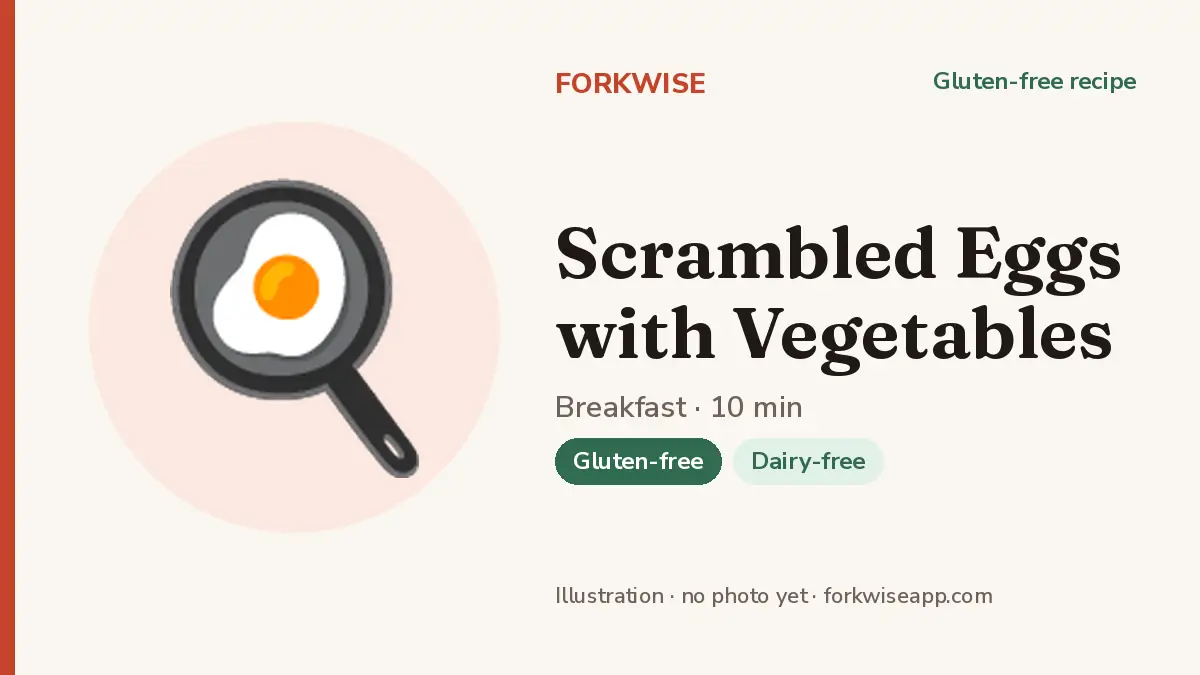 Scrambled Eggs with Vegetables – Forkwise recipe card (illustration, no photo yet)