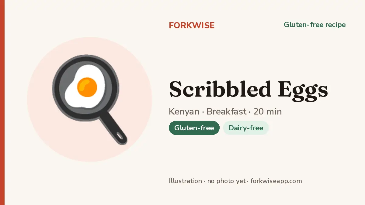Scribbled Eggs – Forkwise recipe card (illustration, no photo yet)