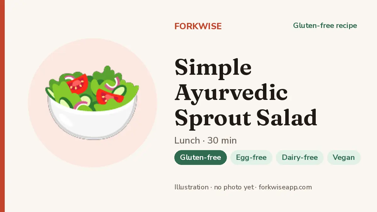 Simple Ayurvedic Sprout Salad – Forkwise recipe card (illustration, no photo yet)