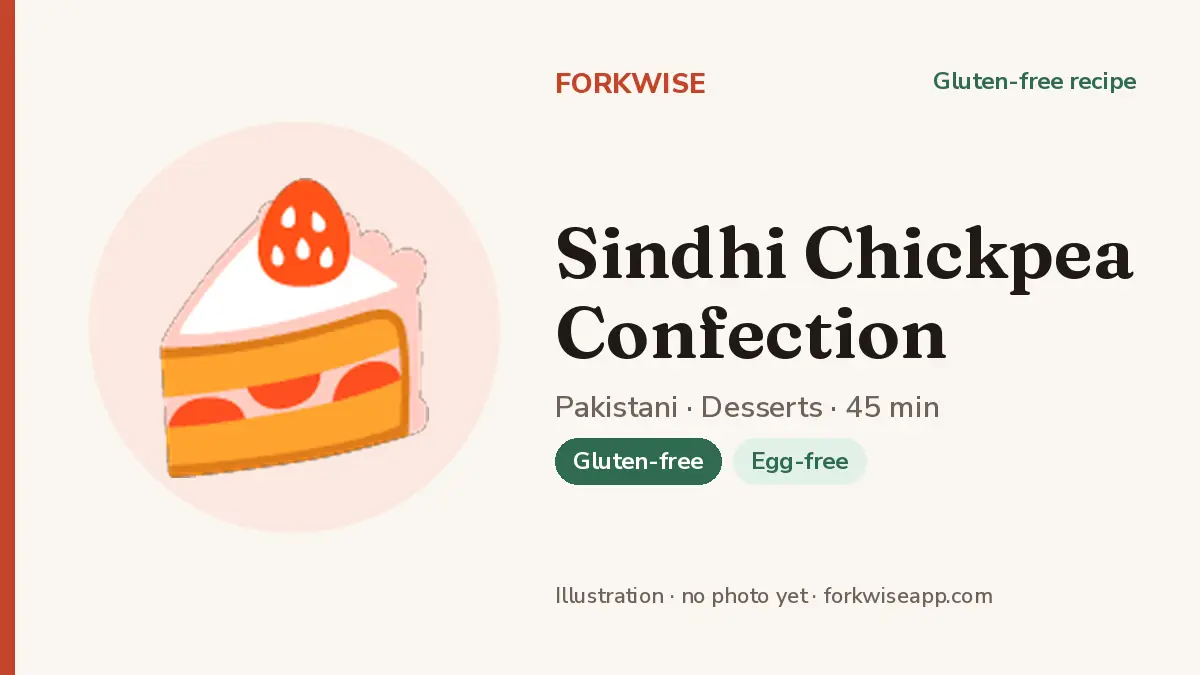 Sindhi Chickpea Confection – Forkwise recipe card (illustration, no photo yet)