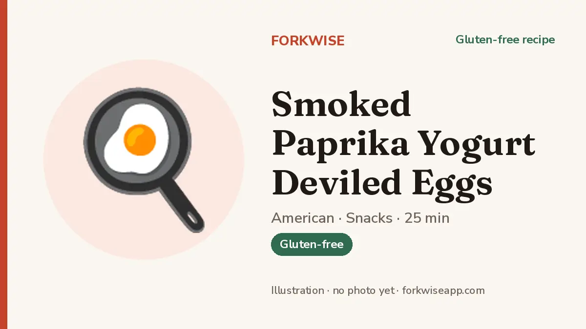 Smoked Paprika Yogurt Deviled Eggs – Forkwise recipe card (illustration, no photo yet)