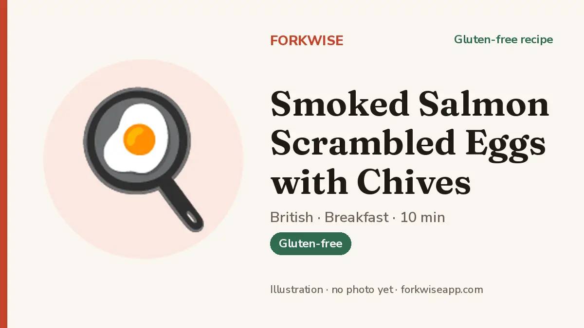 Smoked Salmon Scrambled Eggs with Chives – Forkwise recipe card (illustration, no photo yet)